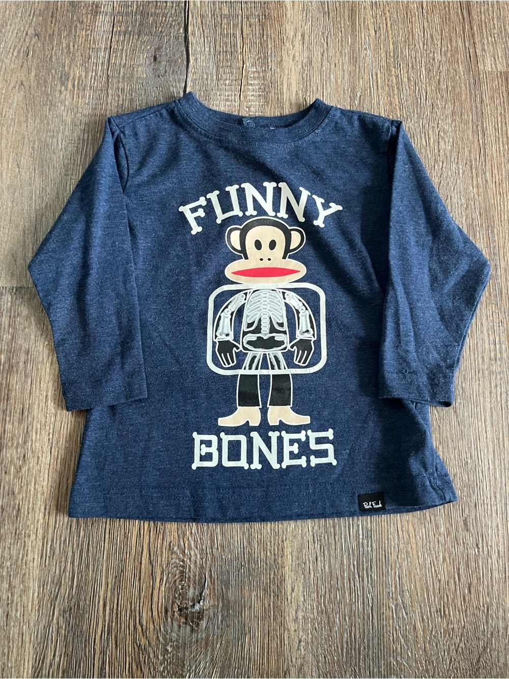 Paul Frank Long Sleeve T-shirt - Funny Bones - Monkey - Blue - Size 18 months